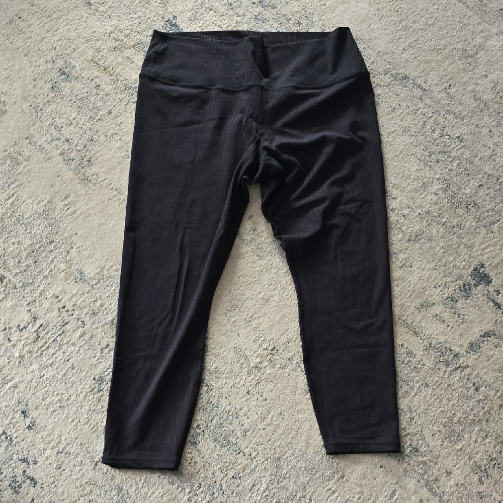 Athleta Transcend Rib 7/8 Tight Black Leggings